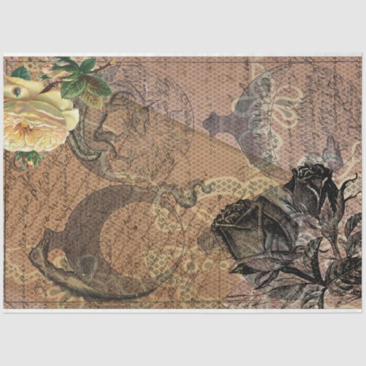 ウィッチクラフトハロウィーンブラックイエローローズエフェメラ 薄葉紙 (正面)