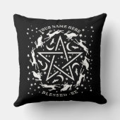 ウィッチクラフトパーソナライズされたハレペンタグラムゴシック クッション (裏面)