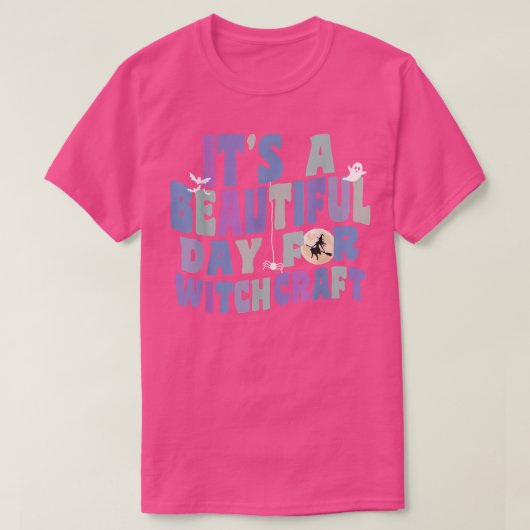 ウィッチクラフトレトロ魔女Acにとって美しい日だ Tシャツ (デザイン正面)
