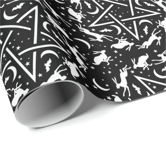 ウィッチクラフト異教のゴシックHares Pentagrams and Moons ラッピングペーパー (ロールコーナー)