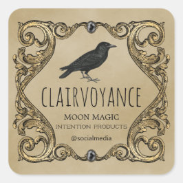 ウィッチクラフト魔法の瓶とキャンドルラベル スクエアシール