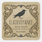 ウィッチクラフト魔法の瓶とキャンドルラベル スクエアシール (正面)