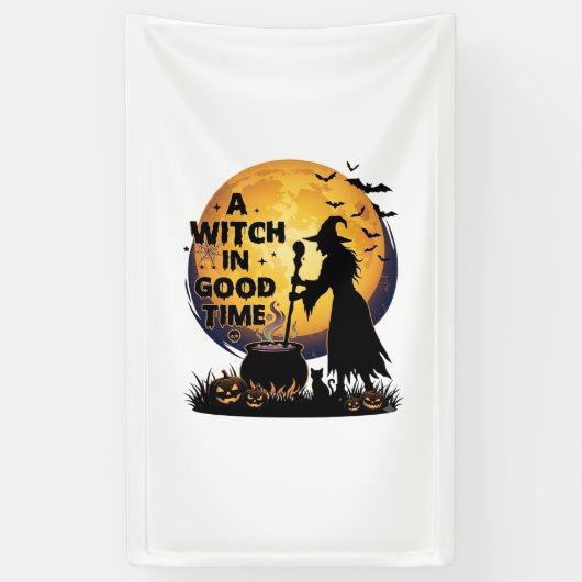 ウィッチグッドタイムハロウィンムーンコルドロン_1 横断幕 (縦)