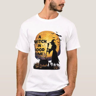 ウィッチグッドタイムハロウィンムーンコルドロン_1 Tシャツ