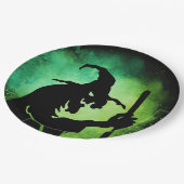 ウィッチグリーンブラックハロウィーン ペーパープレート (アングル)