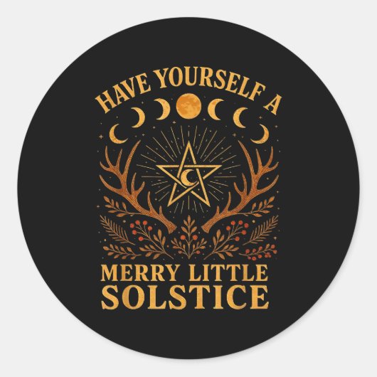 ウィッチコアの楽しい冬至をお過ごしください ラウンドシール (正面)