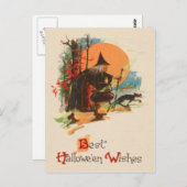 ウィッチコールドロンブラックキャットフルムーン ポストカード (正面/裏面)