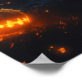 ウィッチシルエットハロウィーン – フルムーン&ヴィレッジ ポスター (角)