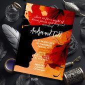 ウィッチシルエット水彩編集可能ハロウィーン 招待状