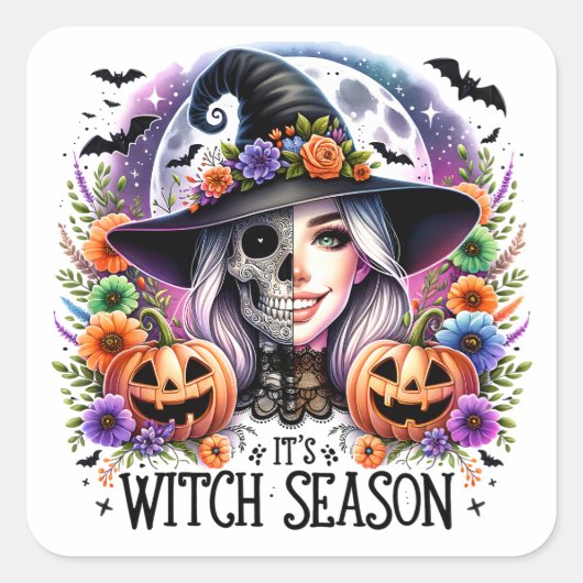 ウィッチシーズンパーティーシールとラベル スクエアシール (正面)