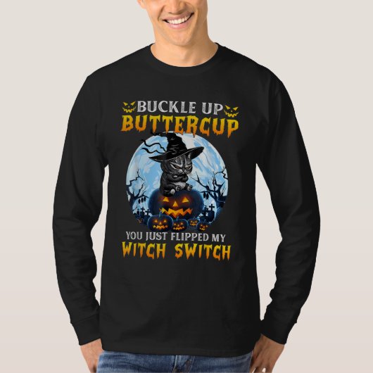 ウィッチスイッチを押したね! 怖い魔女の帽子 C Tシャツ (正面)
