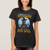 ウィッチスイッチを押したね 怖い魔女の帽子 C Tシャツ (正面)