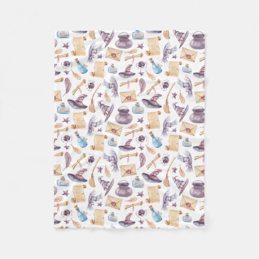 ウィッチスクールキット水彩模様フリースブランケット フリースブランケット (正面)