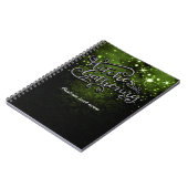 ウィッチズギャザリンググリーン&ブラックダマスクハロウィーン ノートブック (左側)