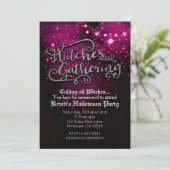 ウィッチズギャザリングピンク&ブラックダマスク招待状 招待状 (スタンド正面)
