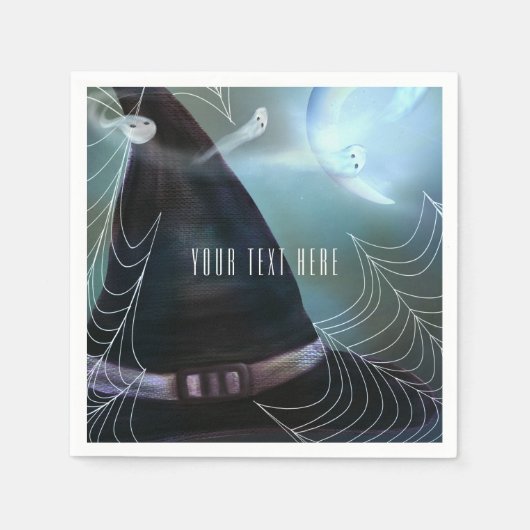 ウィッチズゴーストリーナイトハローウィンパーティナプキンス スタンダードカクテルナプキン (正面)