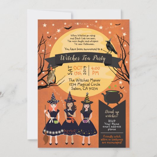 ウィッチズティーパーティの招待状 招待状 (正面)