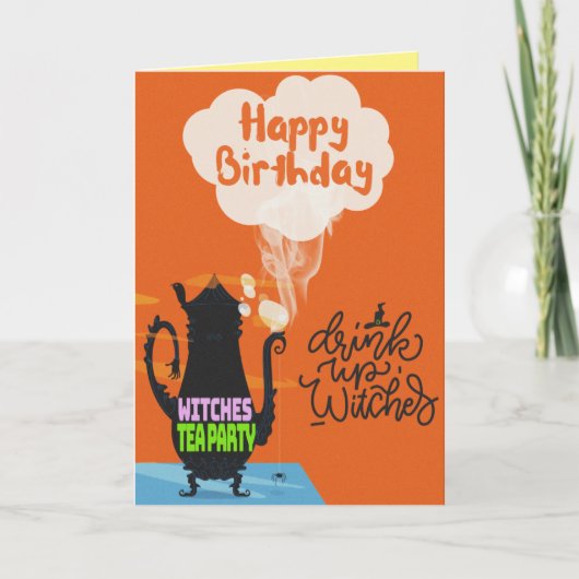ウィッチズティーパーティーハロウィン誕生日 カード (正面)