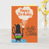 ウィッチズティーパーティーハロウィン誕生日 カード (黄色い花)
