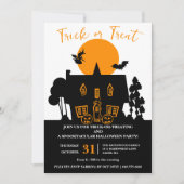 ウィッチズトリックまたはトリートハローウィンパーティ 招待状 (正面)