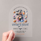 ウィッチズナイトハローウィンパーティ招待状 アクリル招待状 (インサイチュ (ポータブル))