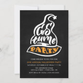 ウィッチズハットタイポグラフィハローウィンパーティ 招待状 (正面)