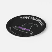 ウィッチズハットパープル詳細ハッピーハローウィン ペーパープレート (アングル)