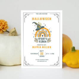 ウィッチズハット&レインボーミニマルハローウィンパーティ 招待状