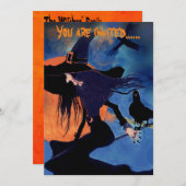 ウィッチズハローウィンパーティのアーティスト招待 招待状 (正面/裏面)