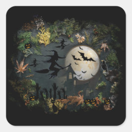 ウィッチズパーティー夜 スクエアシール