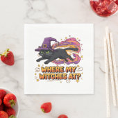 ウィッチズブラッククラシックキャットTシャツ スタンダードランチョンナプキン (インサイチュ)