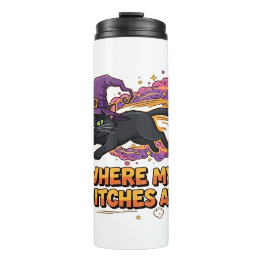 ウィッチズブラッククラシックキャットTシャツ タンブラー (正面)