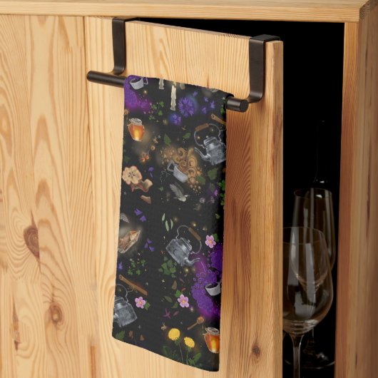 ウィッチズブリューティーアンドコテージコアパターン キッチンタオル (三つ折り)