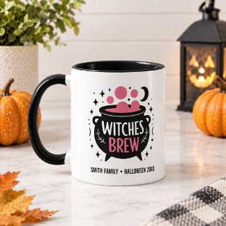 ウィッチズブリューブラック&ピンクハロウィン名入れ マグカップ
