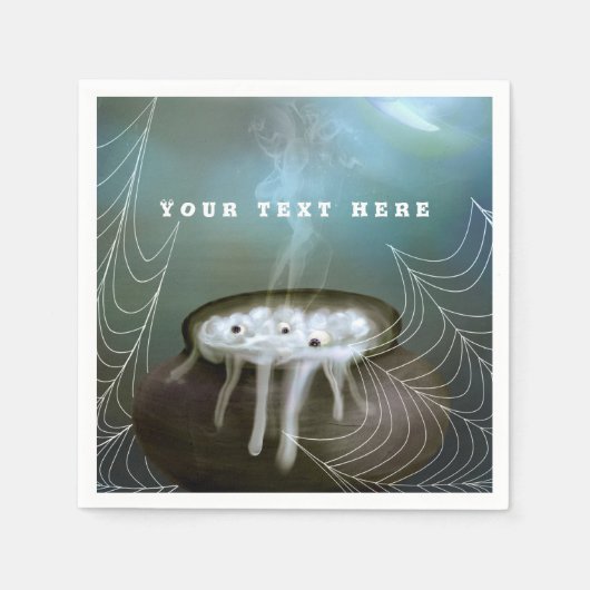 ウィッチズブルゴーストリーハローウィンパーティカルドロン スタンダードカクテルナプキン (正面)