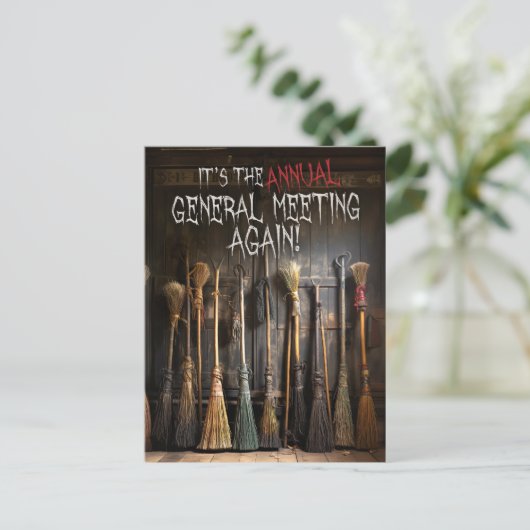 ウィッチズブルームズタウンミーティングハロウィーン招待状 ポストカード (スタンド正面)