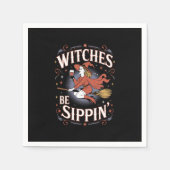 ウィッチズベシピンハロウィンホリデー不気味 スタンダードカクテルナプキン (正面)