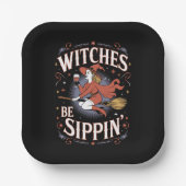ウィッチズベシピンハロウィンホリデー不気味 ペーパープレート (正面)