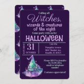 ウィッチズ&ウィザーズ紫ハローウィンパーティ 招待状 (正面/裏面)