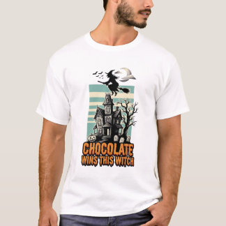 ウィッチチョコレートTシャツ スイートハロウィントリートデザイン Tシャツ
