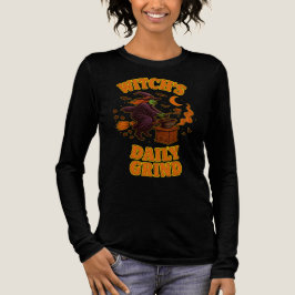 ウィッチデイリーグラインドバリスタユーモアハロウィーンコーヒー トライブレンドTシャツ