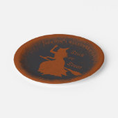 ウィッチトリックまたはトリートハロウィーングランジイラストレーション ペーパープレート (アングル)