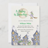 ウィッチハウスカルドロンベビーは醸造シャワー 招待状 (正面)