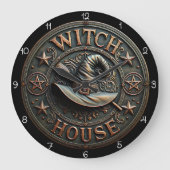 ウィッチハウスハロウィ不気味ーン ラージ壁時計 (正面)