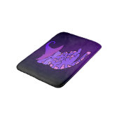 ウィッチハットでかわいい紫の子猫 バスマット (アングル)