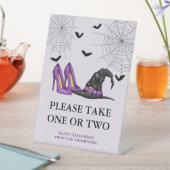 ウィッチハットとシューズハロウィンキャンディボウル注 台座サイン (インサイチュ)