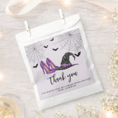 ウィッチハットとシューズパープルハロウィーンありがとう フェイバーバッグ (クリップ留めされた状態)