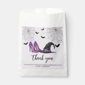 ウィッチハットとシューズパープルハロウィーンありがとう フェイバーバッグ (正面)
