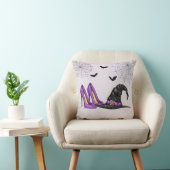 ウィッチハットとパープルシューズお洒落ハロウィーン クッション (椅子)