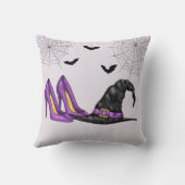 ウィッチハットとパープルシューズお洒落ハロウィーン クッション (裏面)